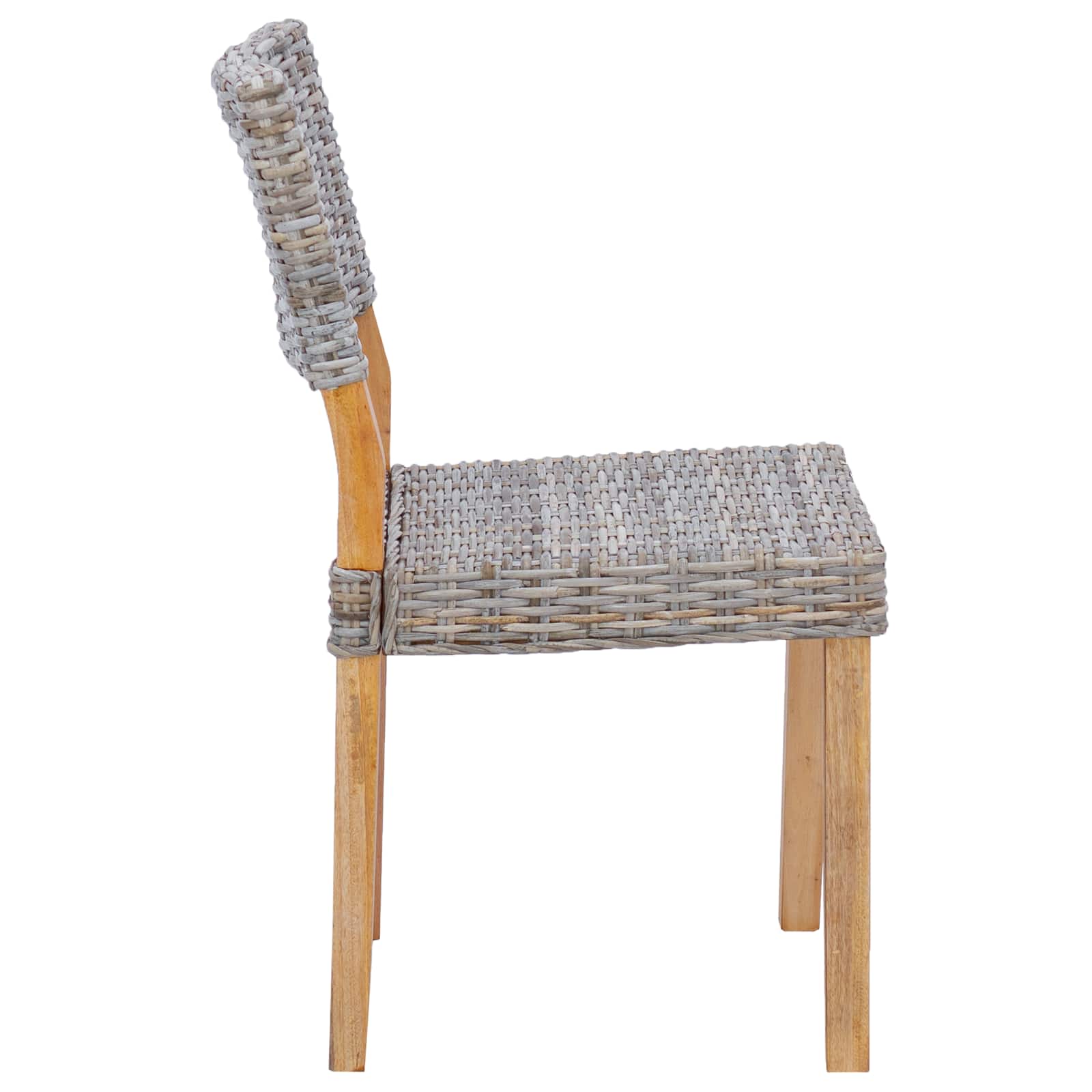 Esszimmerstuhl 2 pcs Kubu Rattan Weiß gewaschen 46 x 55 x 84 cm