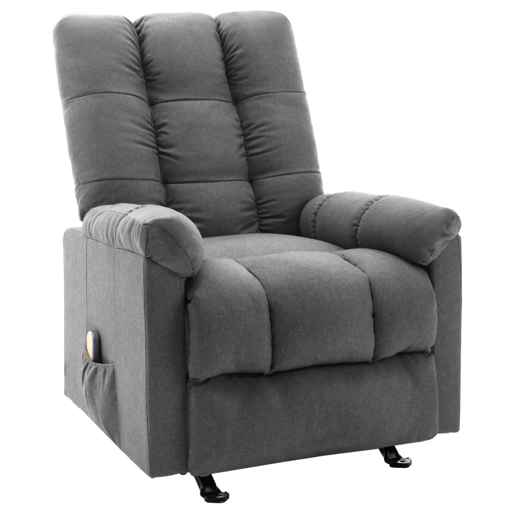 Massagesessel Hellgrau Stoff