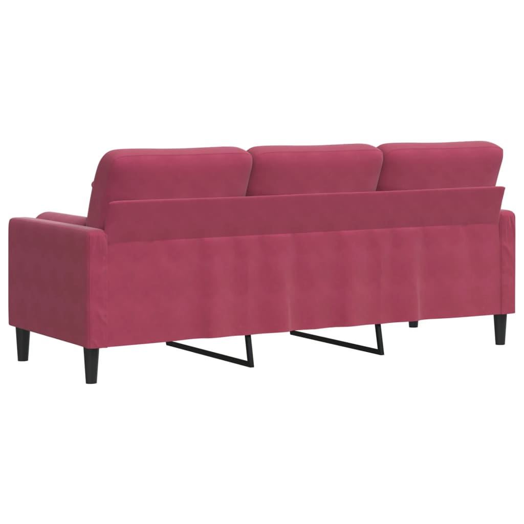 2-Sitzer-Sofa mit Zierkissen Hellgrau 120 cm Samt