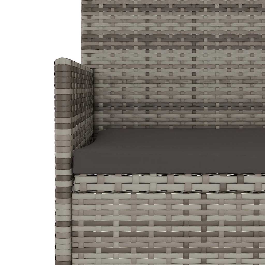 Gartenbank 3-Sitzer mit Kissen Schwarz Poly Rattan