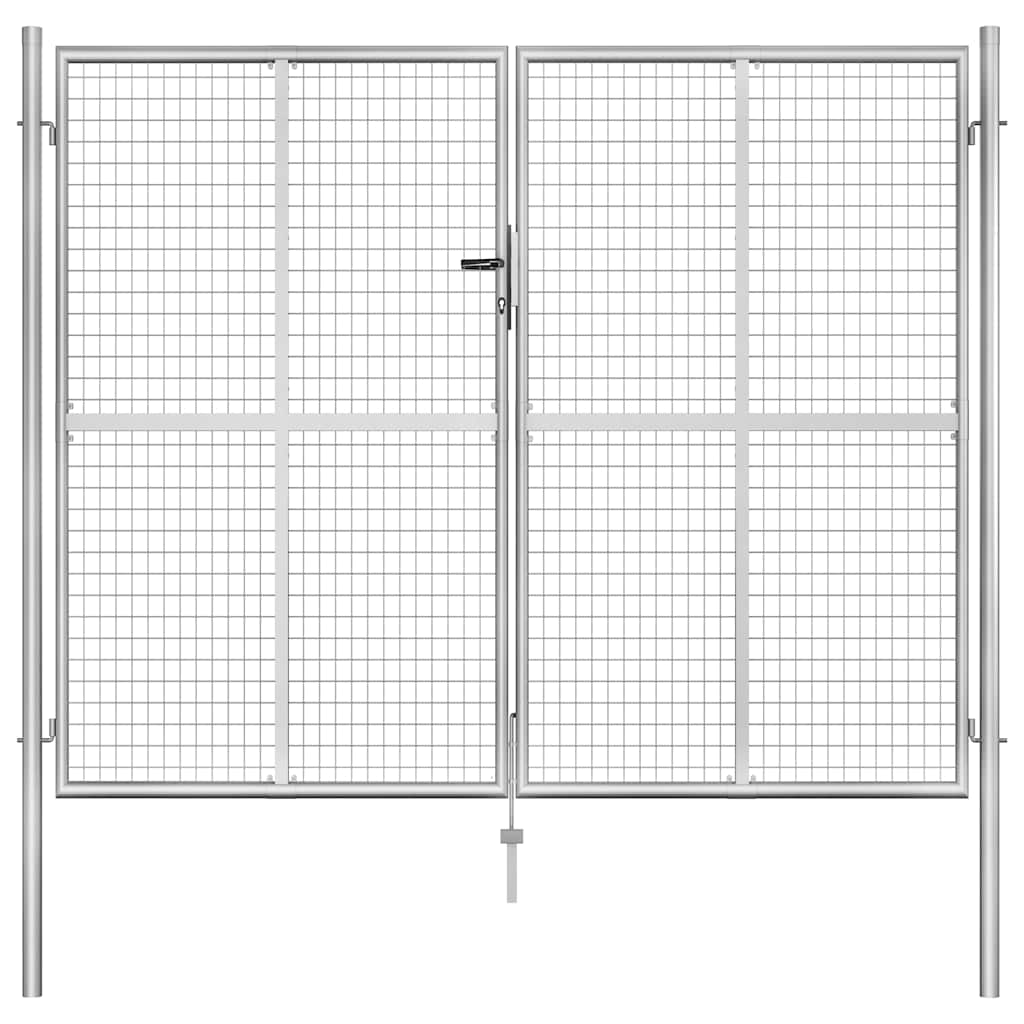 Gartentor verzinkter Stahl 100 x 75 cm Silber