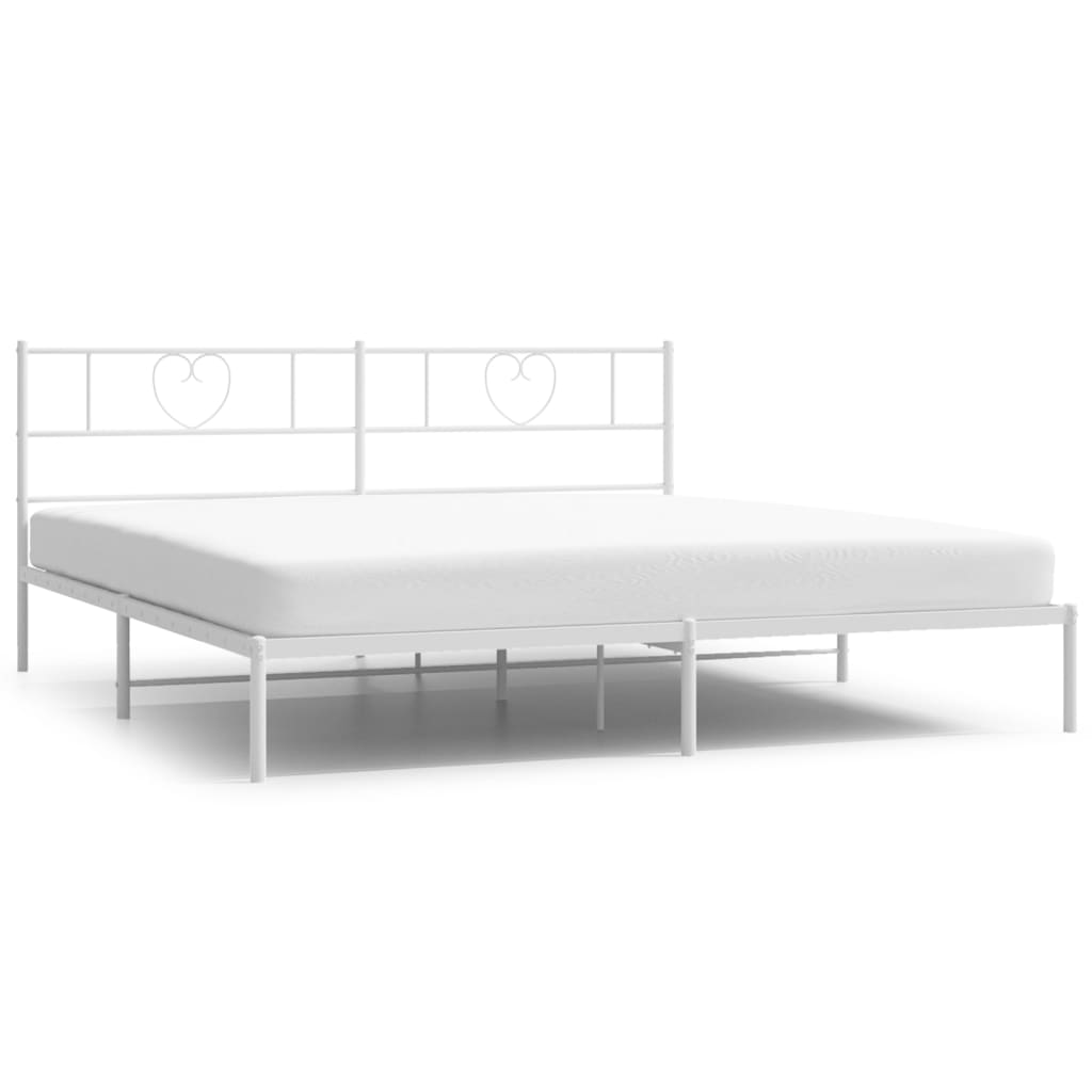 Bettgestell mit Kopfteil Metall Schwarz 100x190 cm