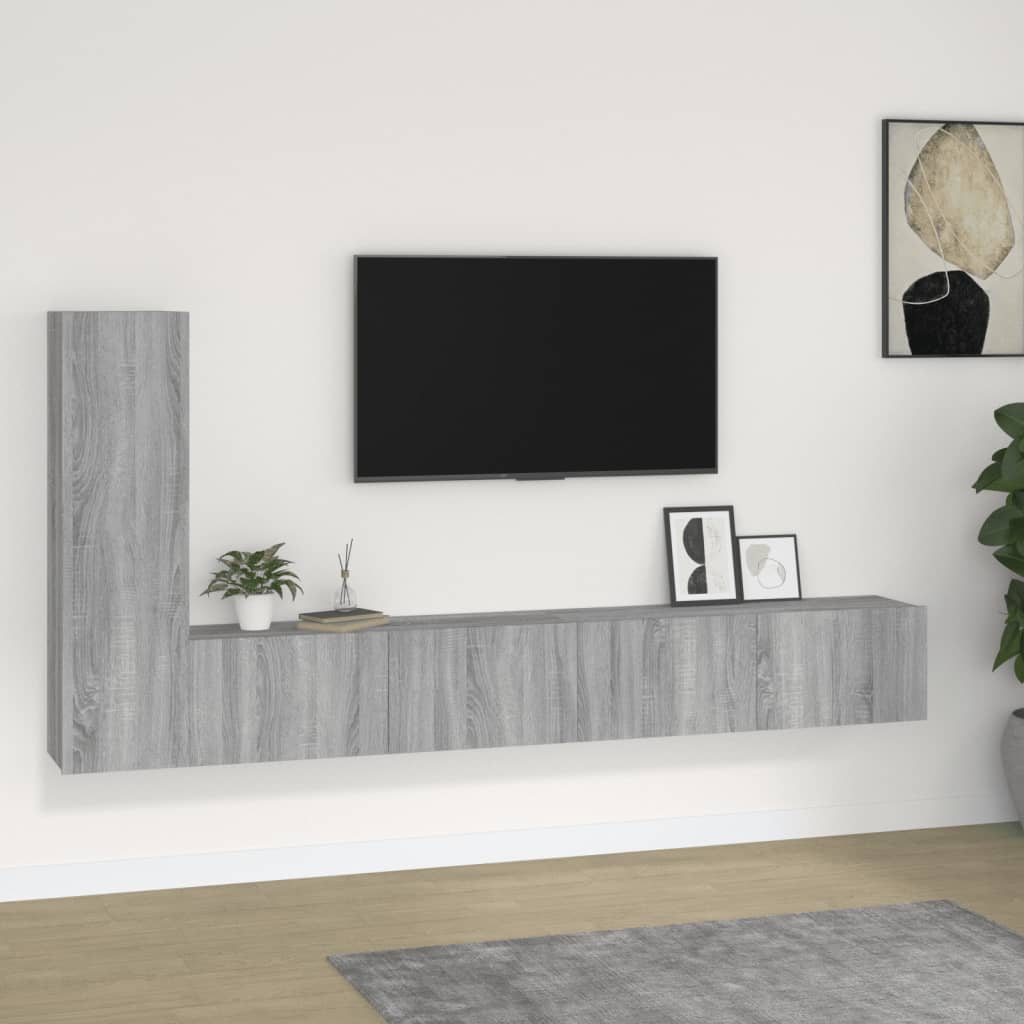 4-tlg. TV-Schrank-Set Weiß Holzwerkstoff