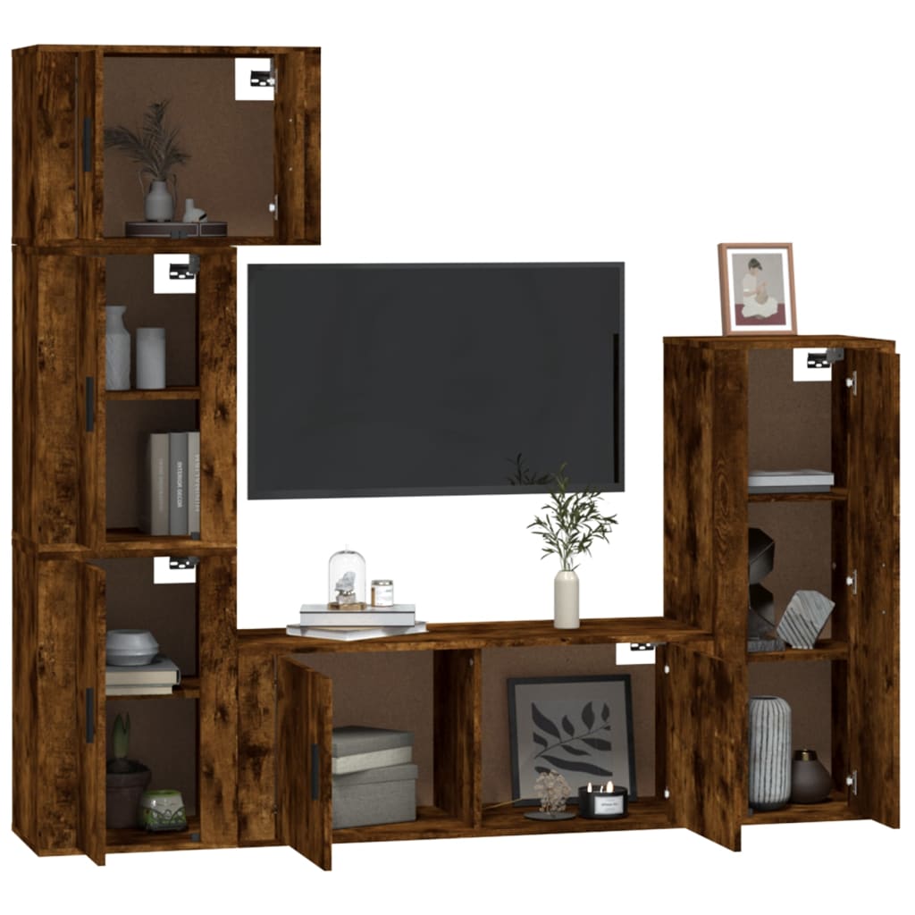 5-tlg. TV-Schrank-Set Weiß Holzwerkstoff