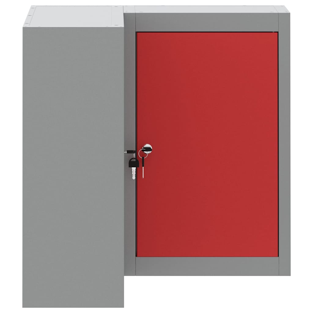 Werkzeugschrank mit Regal Schwarz und Grau 55 x 55 x 55 cm