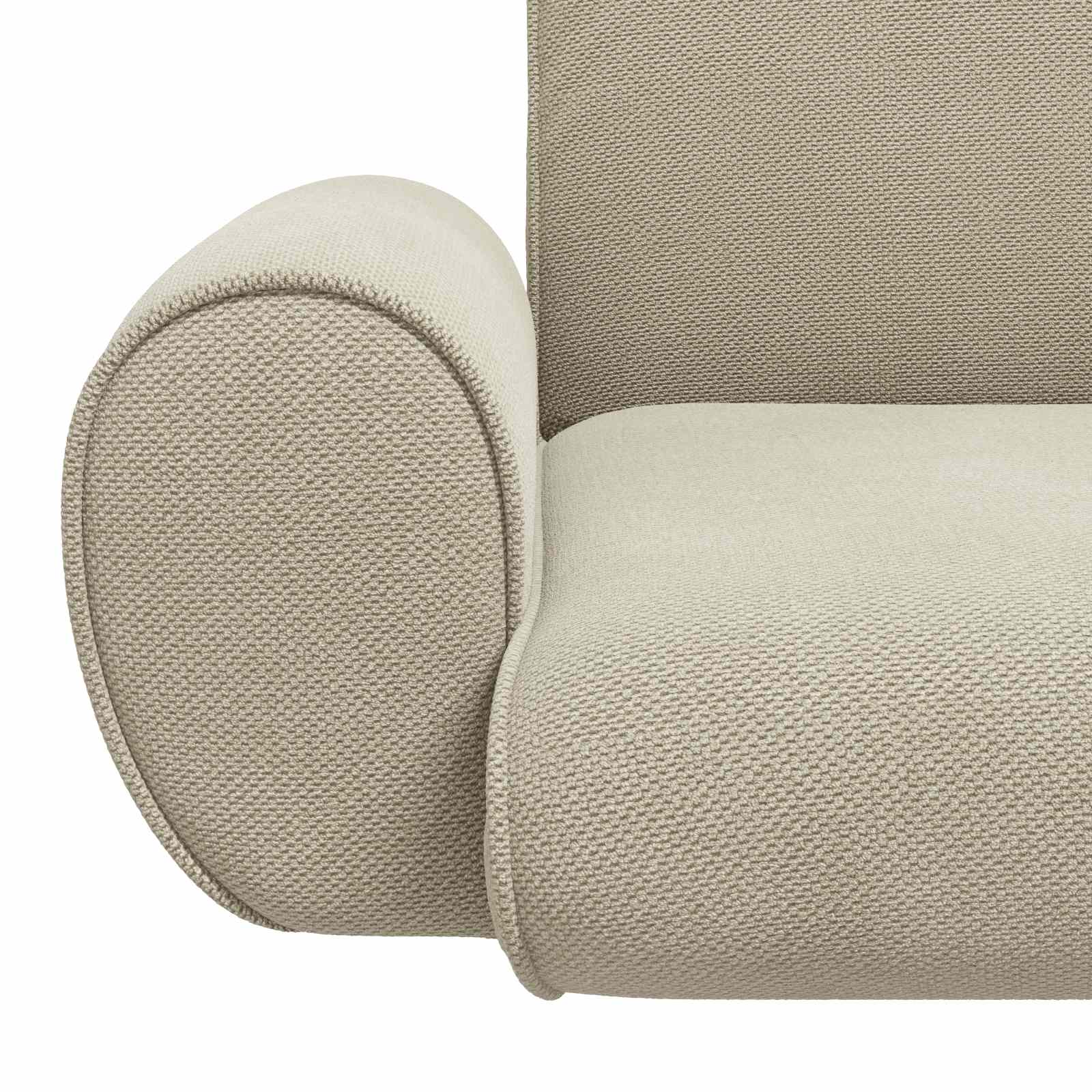 Verstellbarer Fußsessel Creme Grobvelours