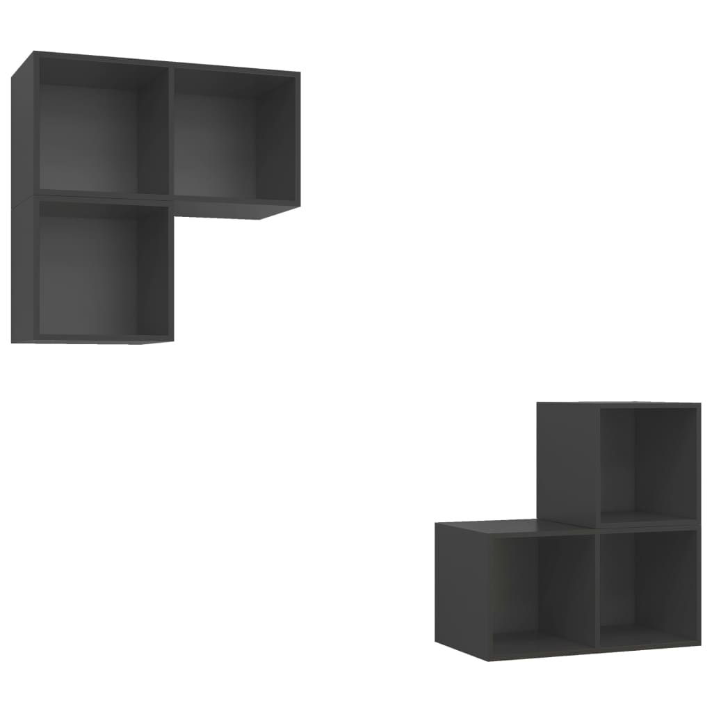 4-tlg. TV-Schrank-Set Weiß Holzwerkstoff