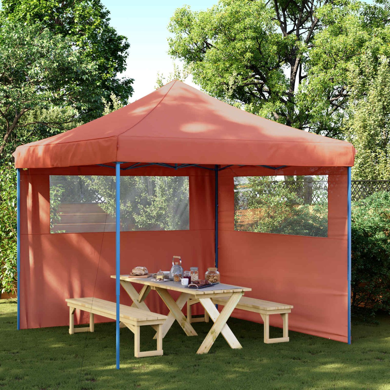 Partyzelt Faltbar Pop-Up Schwarz 292x292x315 cm