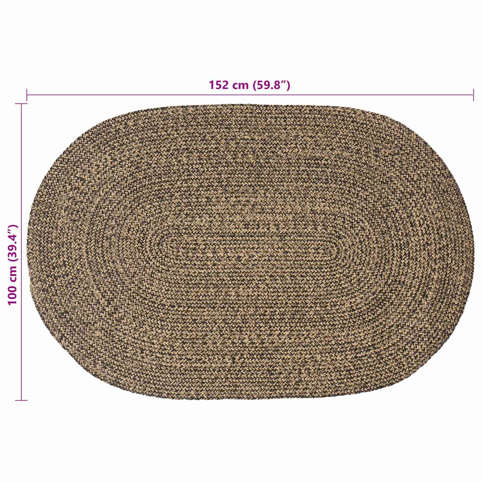 Bereichsteppiche Weiß 100 x 152 cm Jute