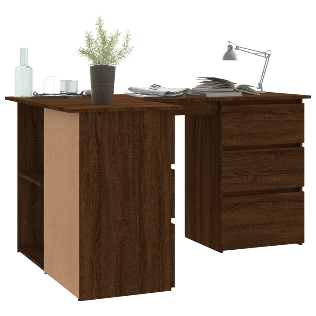 Eckschreibtisch Weiß 145x100x76 cm Holzwerkstoff