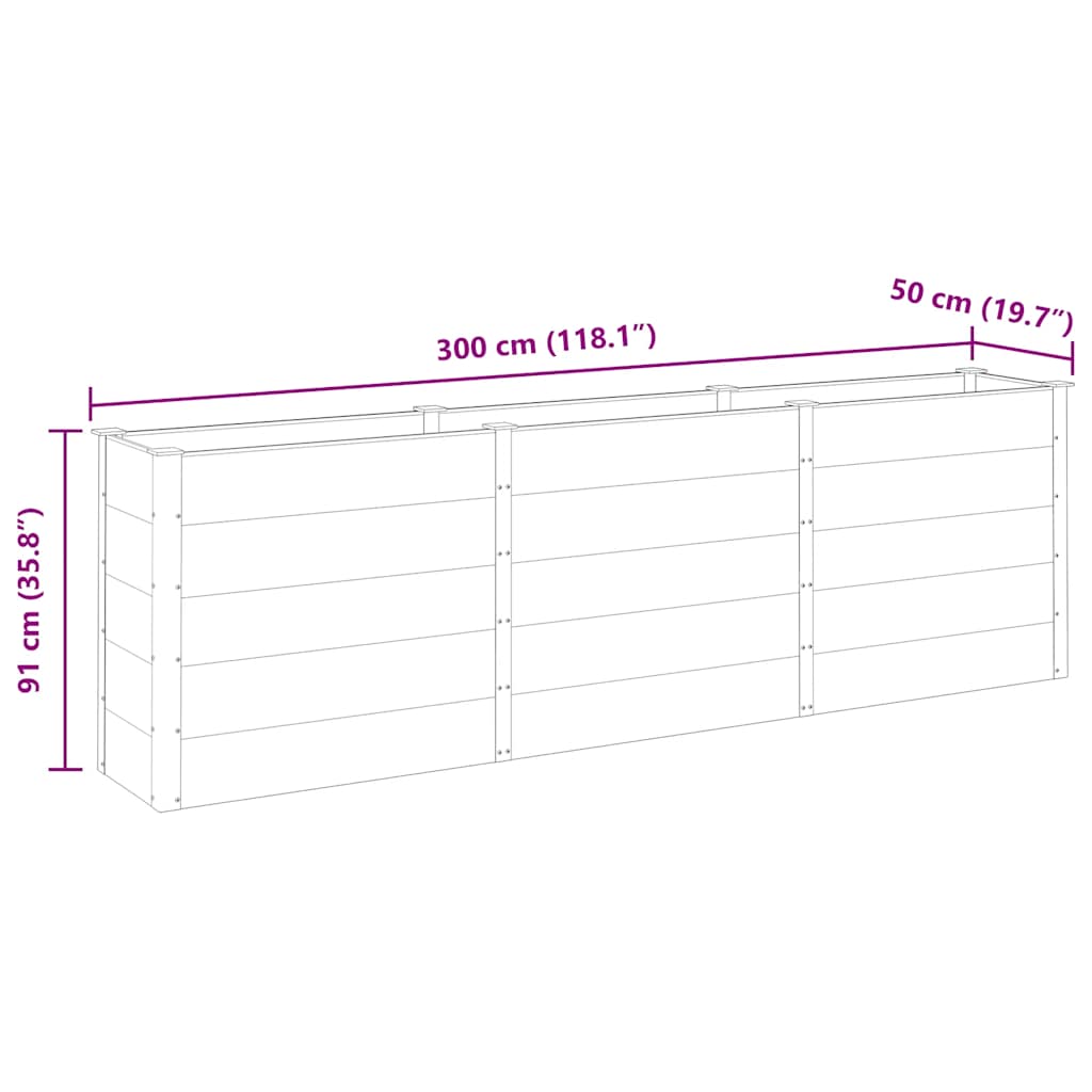 Garten-Hochbeet 200x50x54 cm WPC Grau