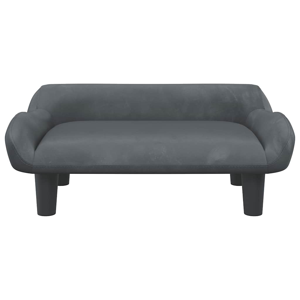 Kindersofa Hellgrau 70x40x24 cm Samt