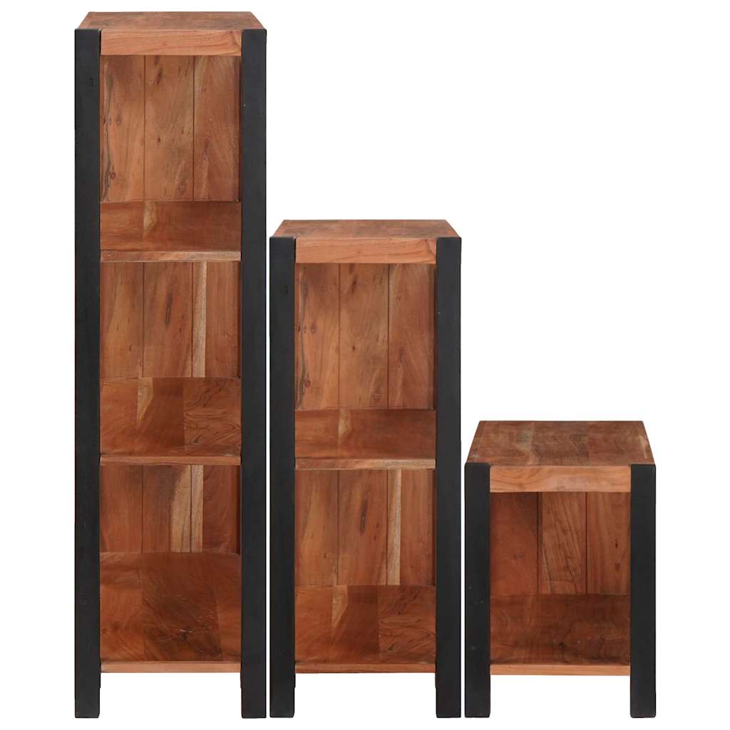 Bücherregal 3 pcs Braun 50 x 30 x 110 cm Massivholz Akazie