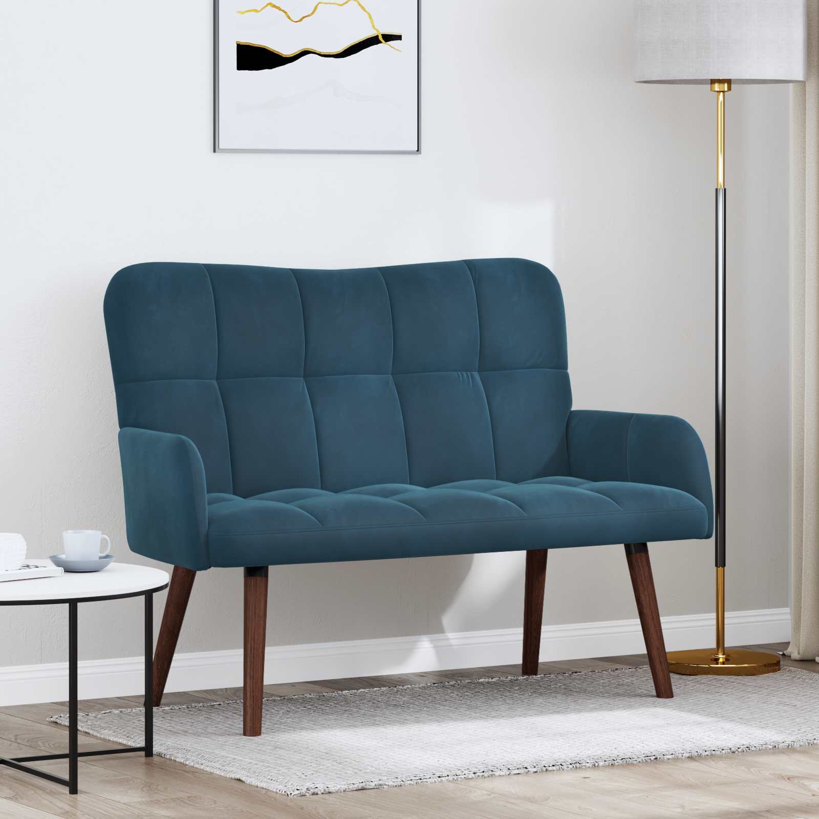 2-Sitzer Sofa Hellgrau 115 x 61 x 87 cm Samt (V)