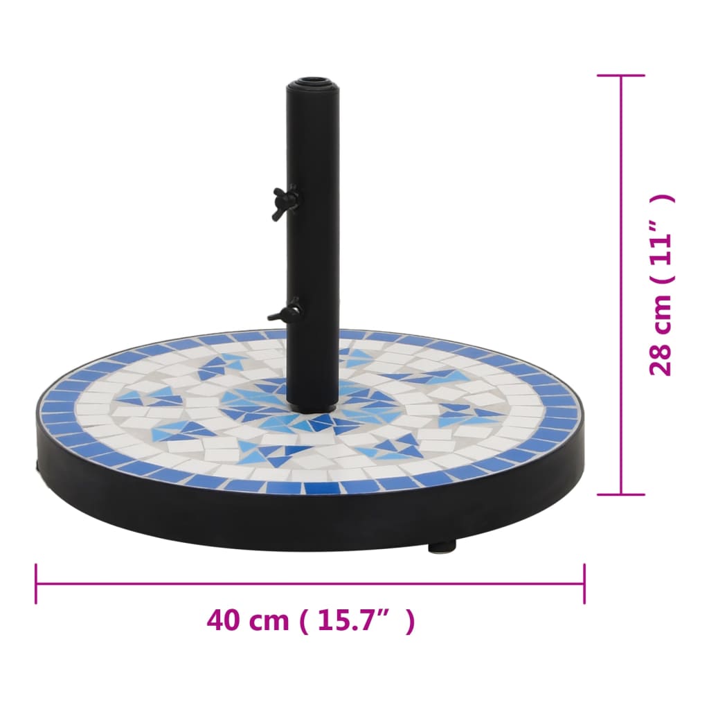 Sonnenschirmständer Terrakotta und Weiß Rund 12 kg