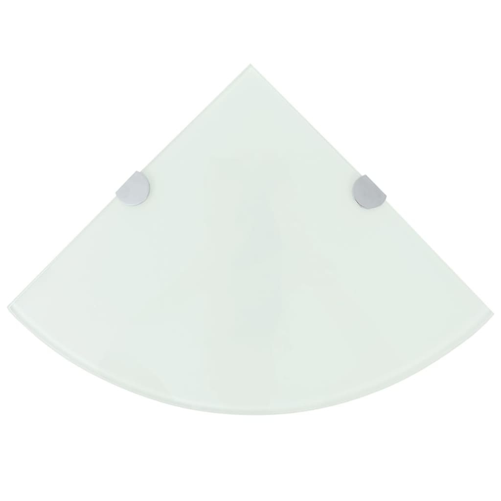 Eckablage mit Verchromten Halterungen Glas Transparent 25x25 cm