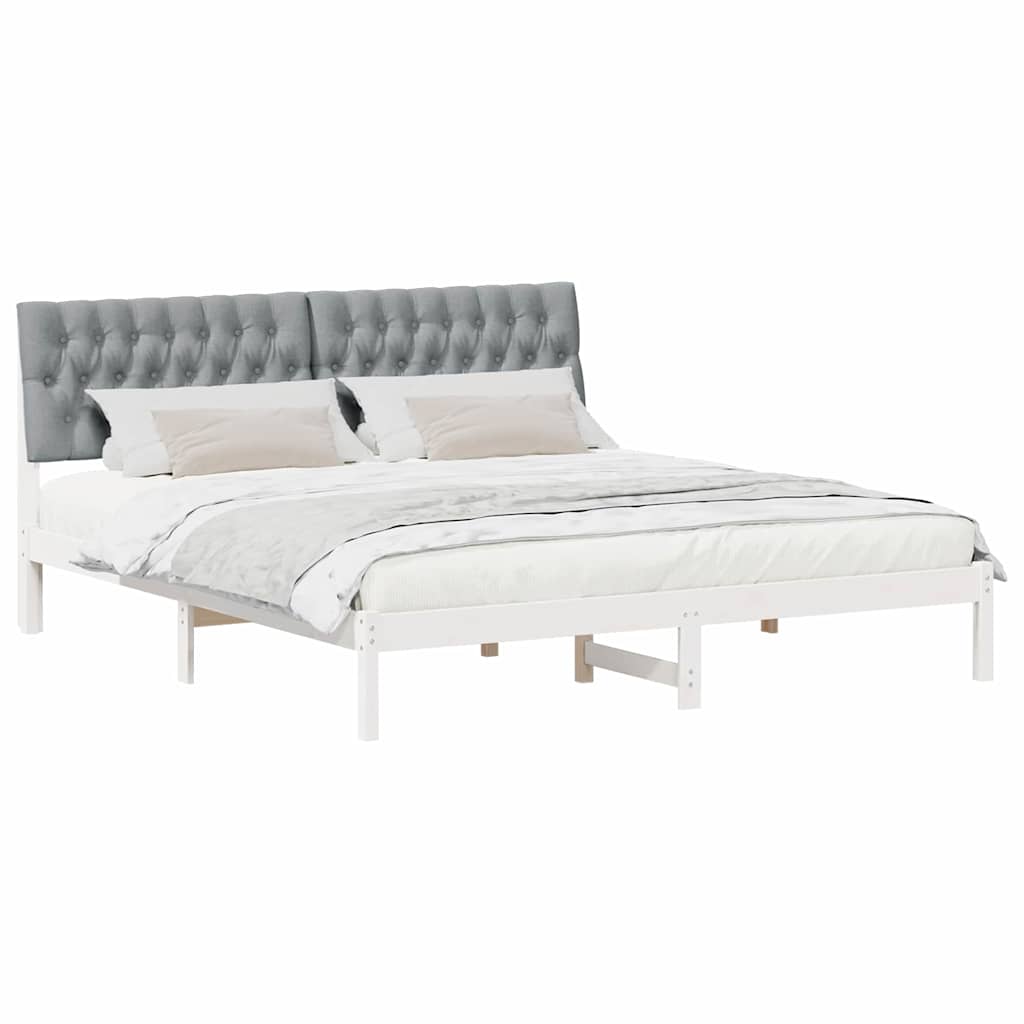 Bettgestell mit gepolstertem Kopfteil Braun 200 x 200 cm
