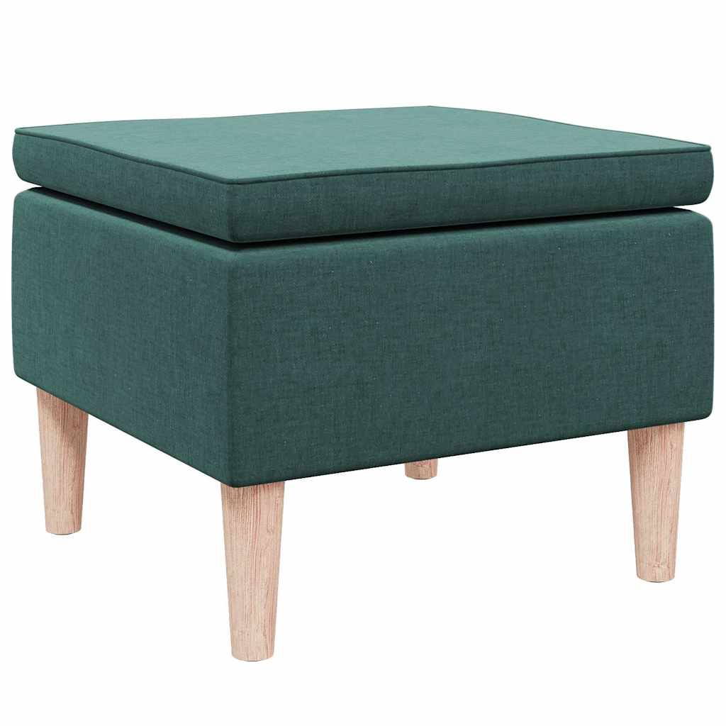 Hocker mit Holzbeinen Schwarz Stoff