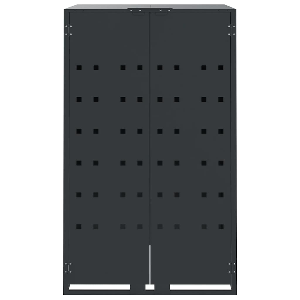 Mülltonnenbox für 2 Tonnen Schwarz 138x79x117 cm Stahl