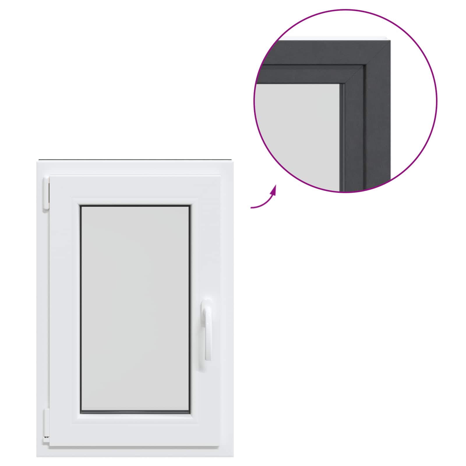 Kellerfenster RISOR 50 x 50 cm PVC und Glas Weiß