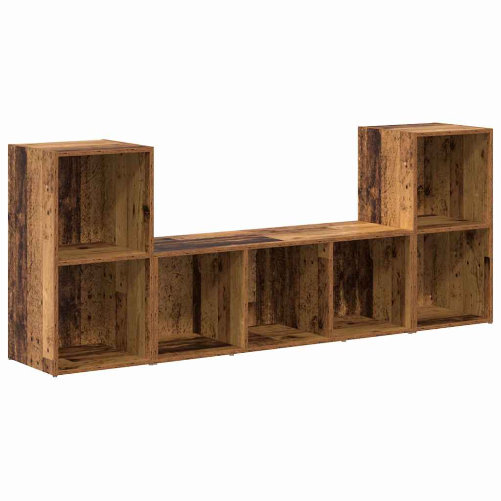 3-tlg. TV-Schrank-Set Weiß Holzwerkstoff