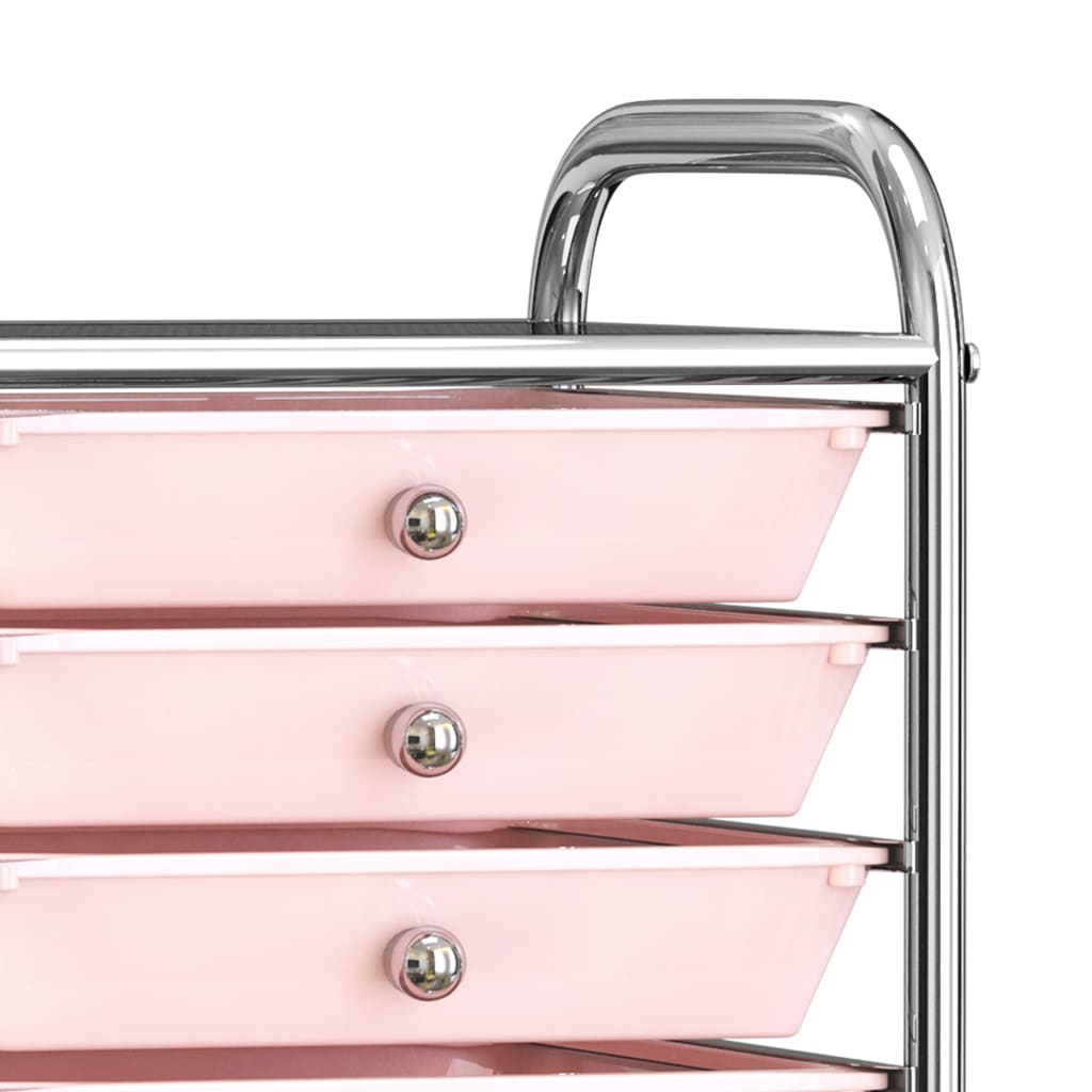 Schubladenwagen mit 4 Schubladen Rosa Kunststoff