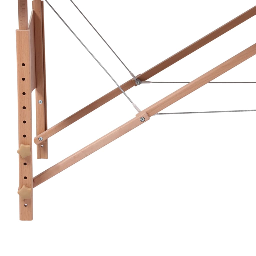 Massagetisch mit 2 Zonen Holzrahmen Anthrazit 186×68 cm