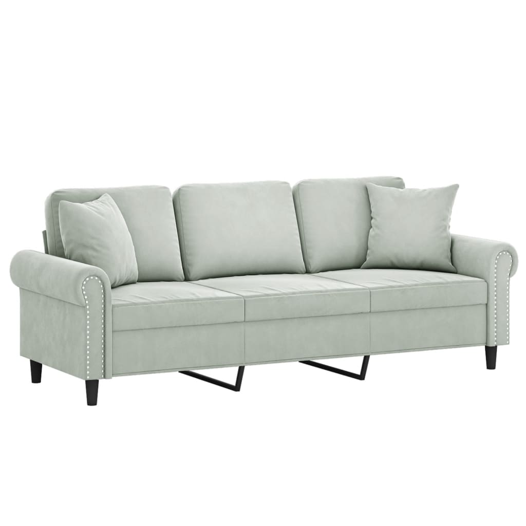 2-Sitzer-Sofa mit Zierkissen Dunkelgrün 120 cm Samt