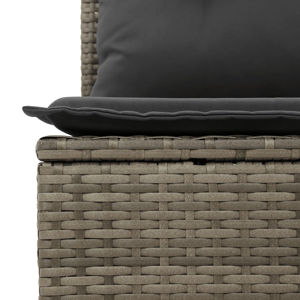 13-tlg. Garten-Sofagarnitur mit Kissen Schwarz Poly Rattan