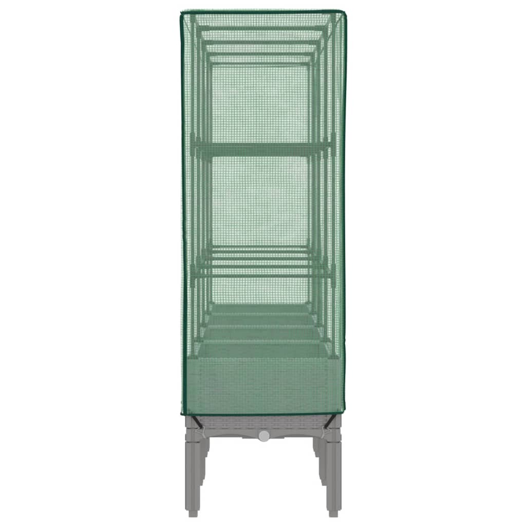 Hochbeet mit Gewächshaus-Aufsatz Rattan-Optik 40x40x140 cm