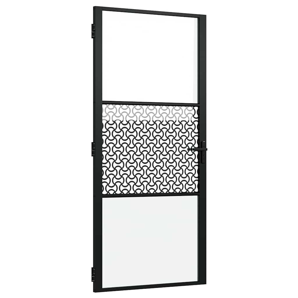 Innentür ESG Glas und Aluminium 76x201,5 cm Schwarz