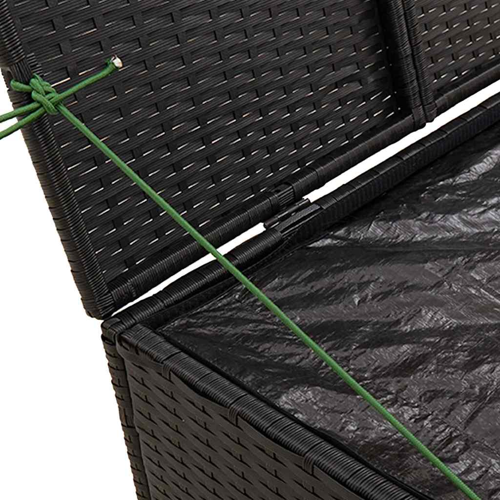 Gartentruhe Schwarz 283L Poly Rattan