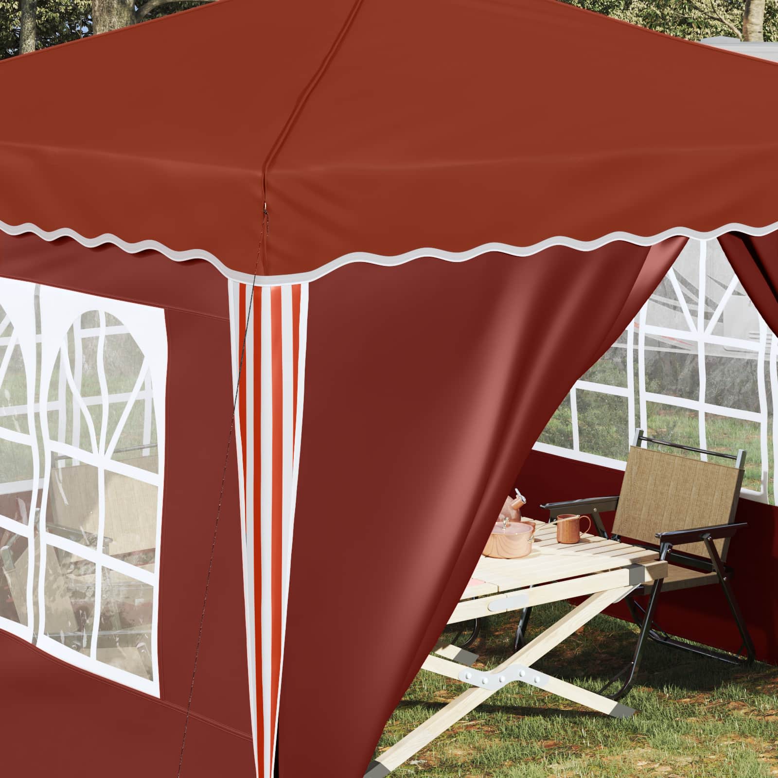 Pop-up Partyzelt 288 x 288 x 245 cm Creme Oxford-Stoff