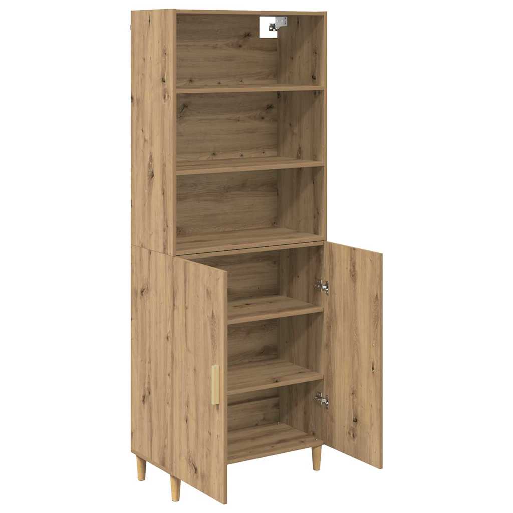 Highboard Altholz 69,5 x 32,5 x 180 cm Holzwerkstoff