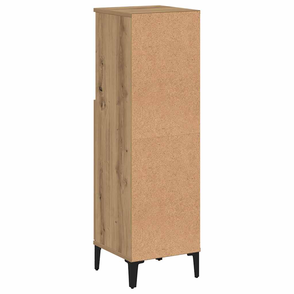 Badschrank Weiß 30x30x100 cm Holzwerkstoff