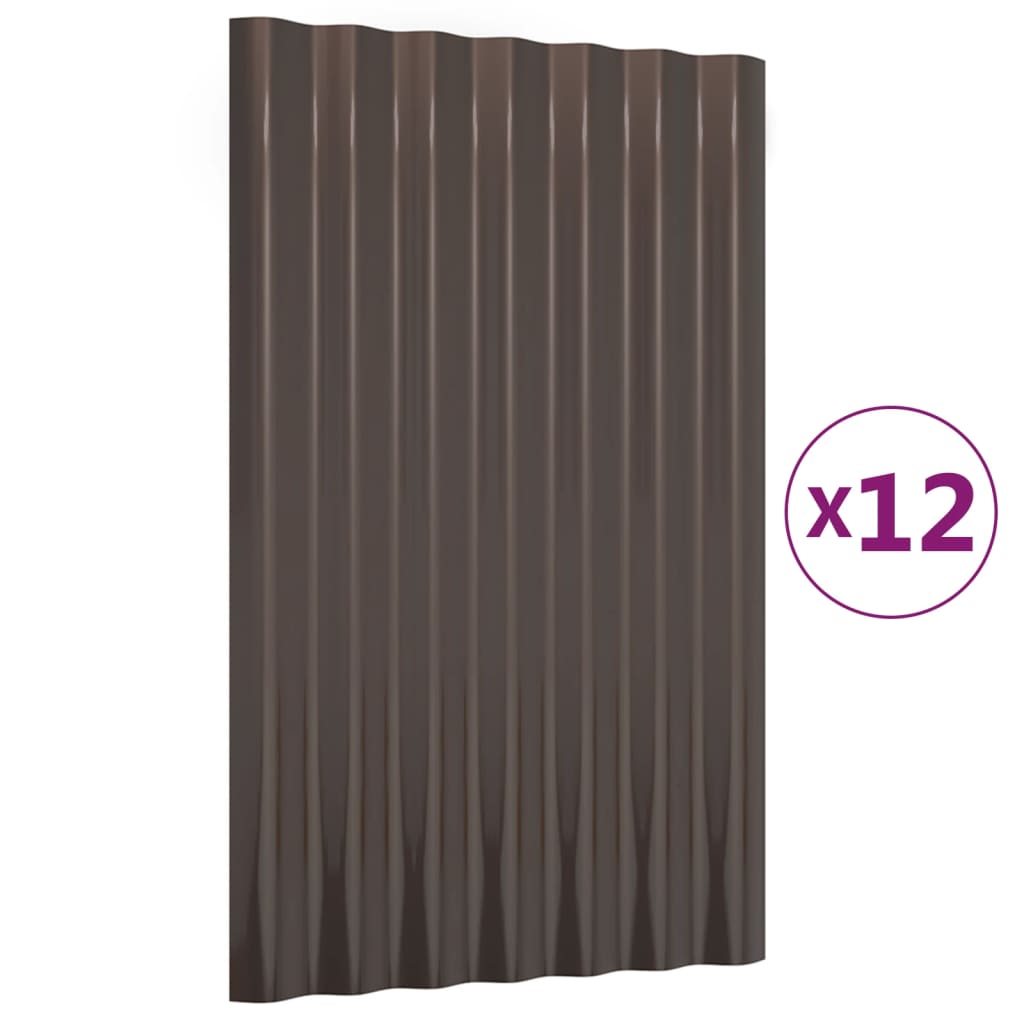 Dachpaneele 12 Stk. Verzinkter Stahl Grün 100x36 cm