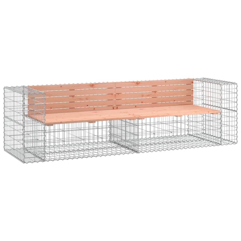Gartenbank aus Gabionen 244x71x65,5 cm Kiefernholz Imprägniert