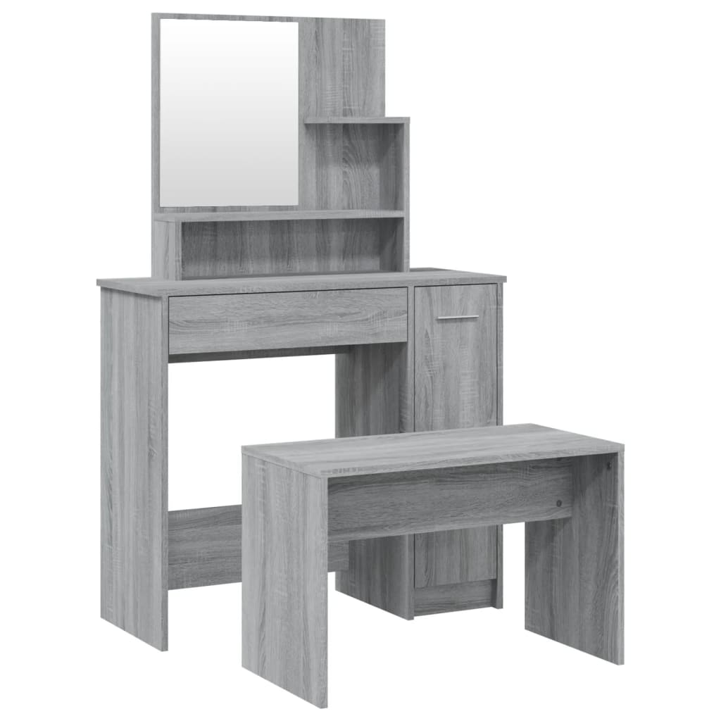 Schminktisch-Set Weiß 86,5x35x136 cm