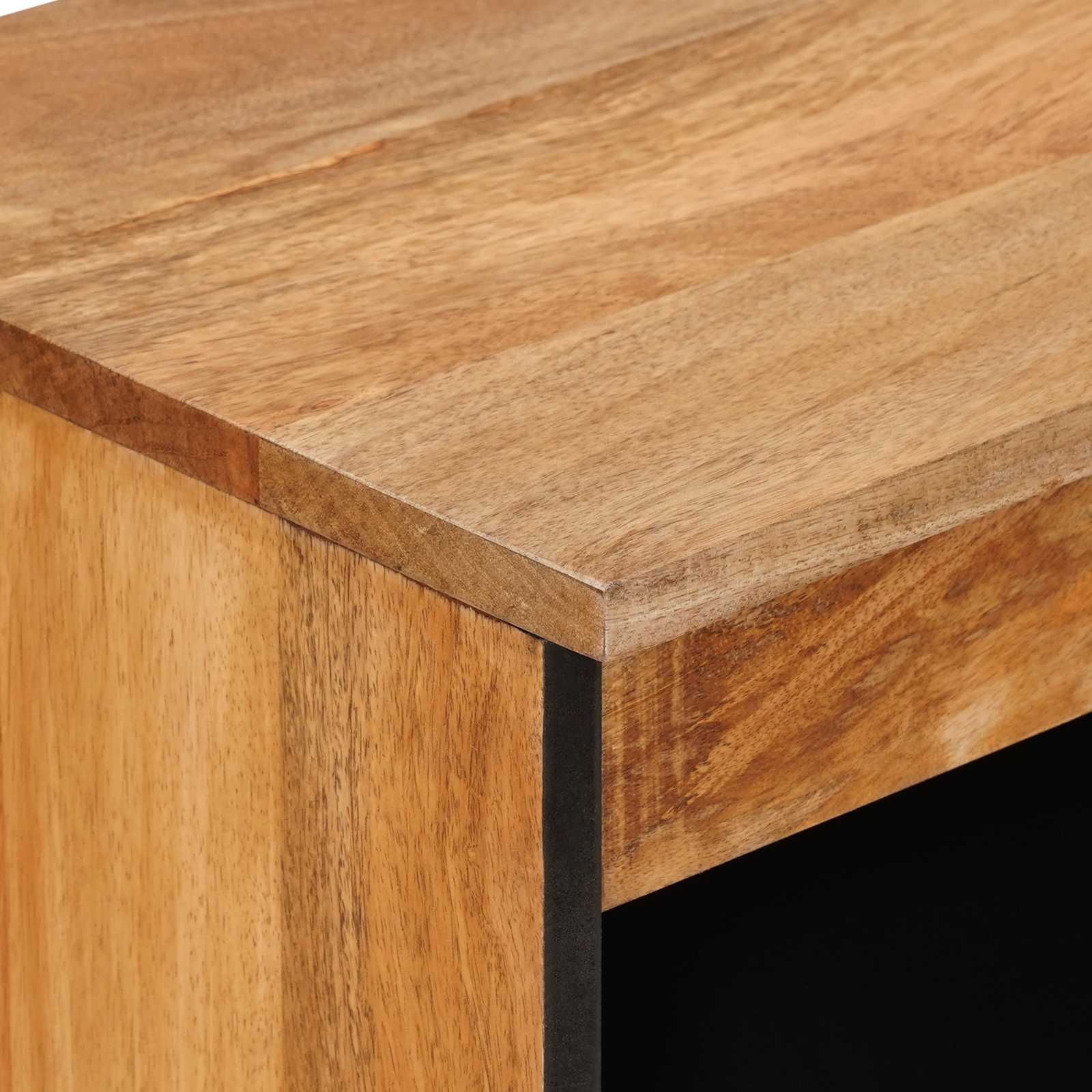 Sideboard mit Speicher Walnuss 60 x 33 x 75 cm Massivholz Mango