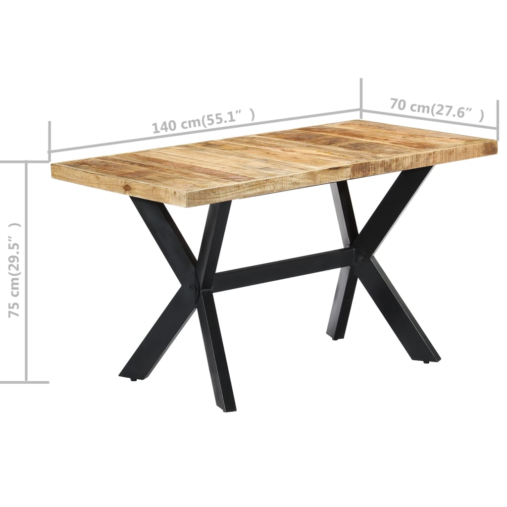 Esstisch Massivholz Mango und Stahlgestell 180 cm