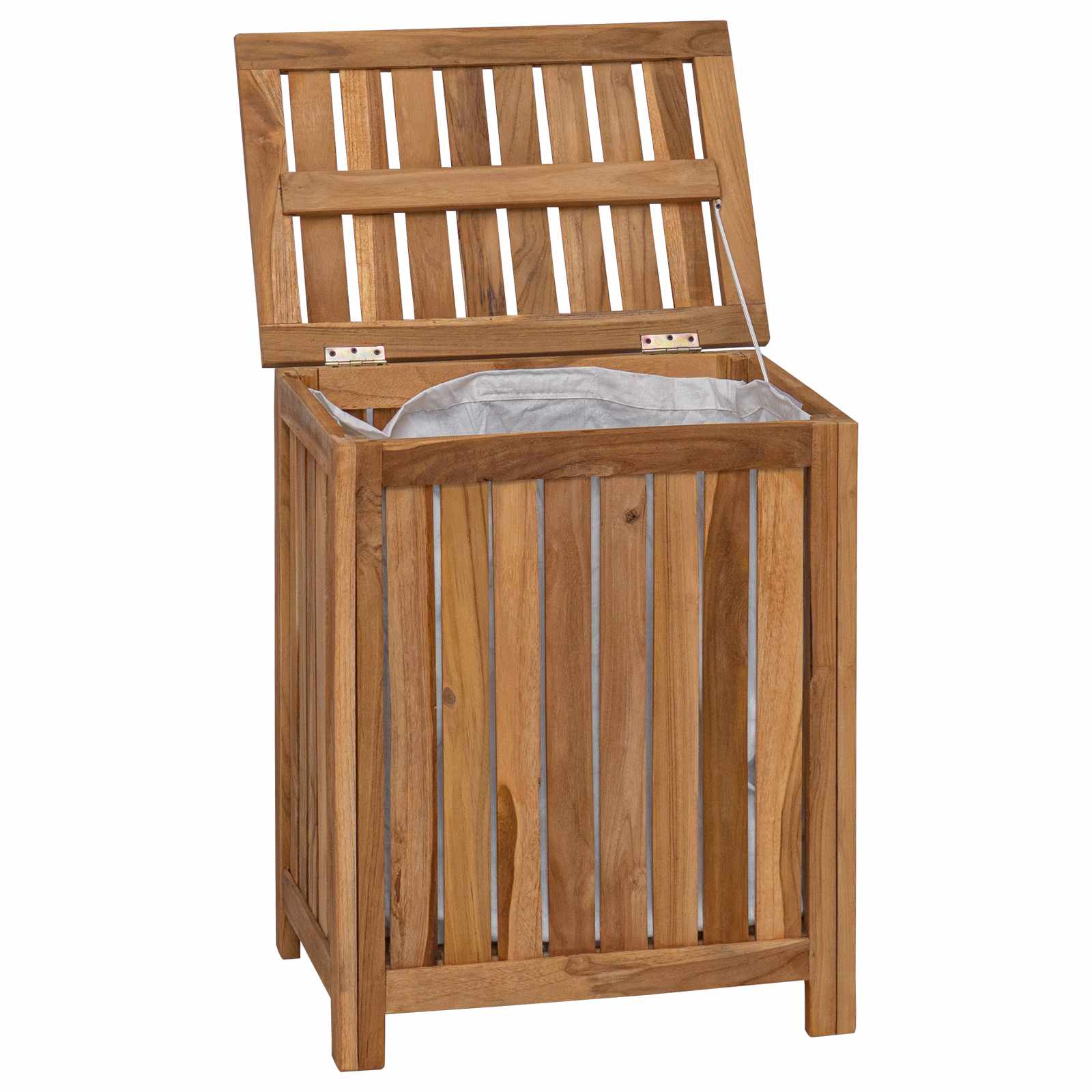 Wäschekorb Natur 35 x 25 x 60 cm Massivholz Teak