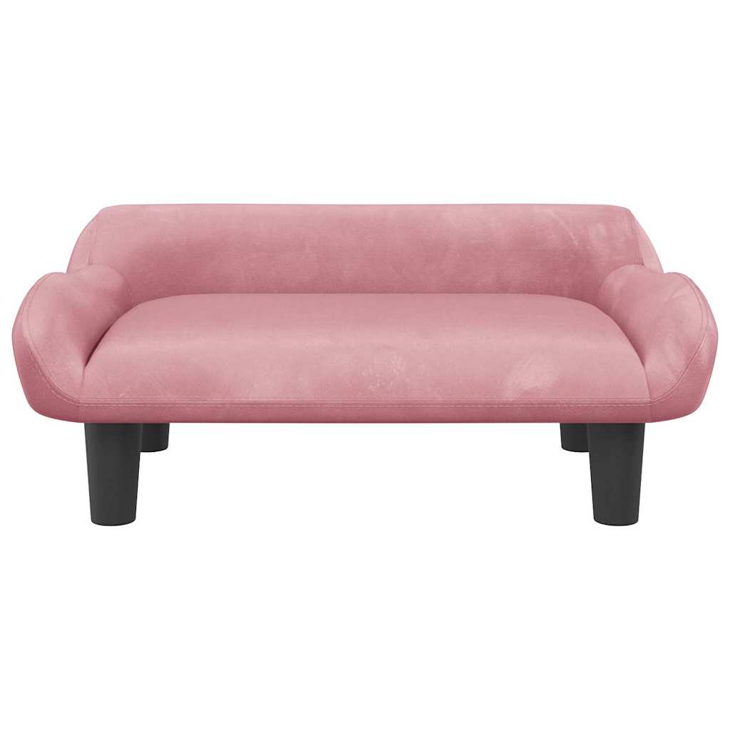 Kindersofa Hellgrau 70x40x24 cm Samt