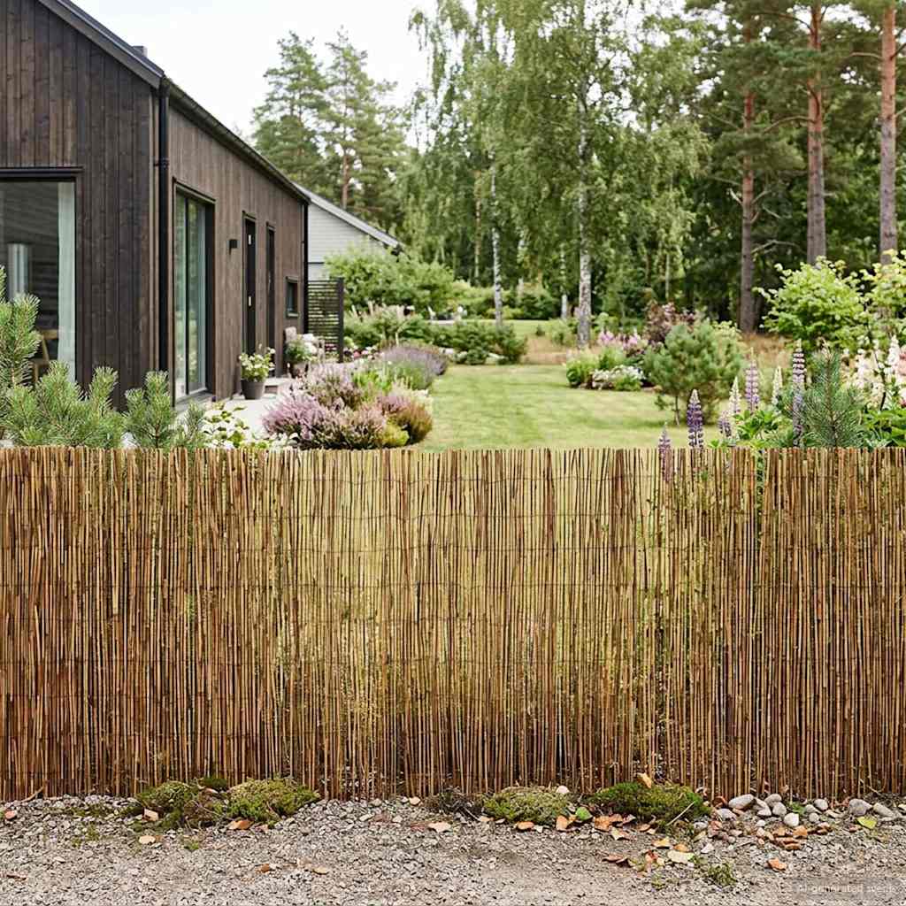 Gartenzaun Karbonisiert 500 x 100 cm Schilf