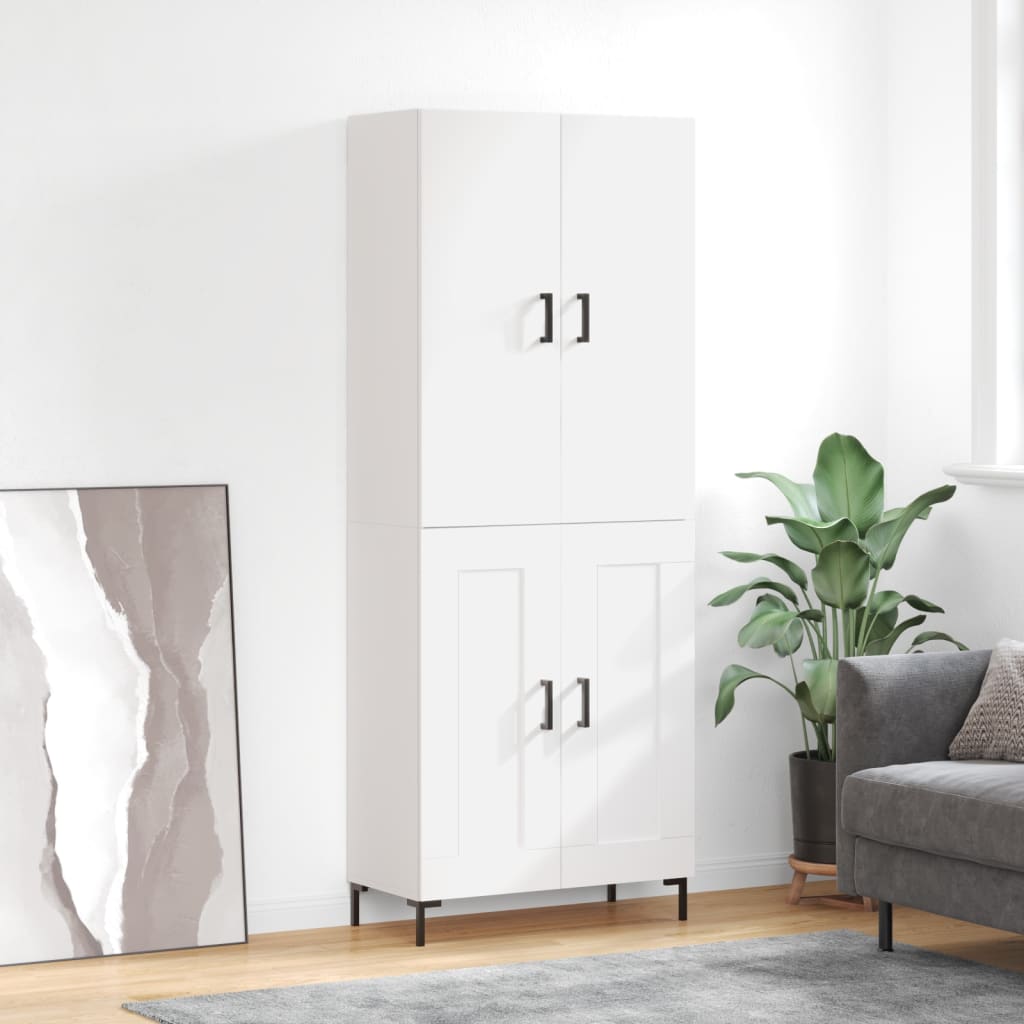 Highboard Betongrau 69,5x34x180 cm Holzwerkstoff