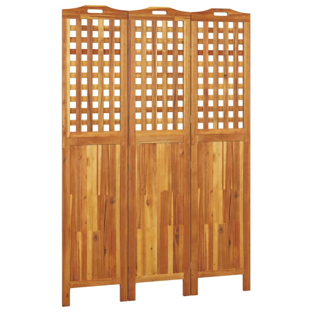 3-tlg. Paravent 121,5x2x115 cm Massivholz Akazie