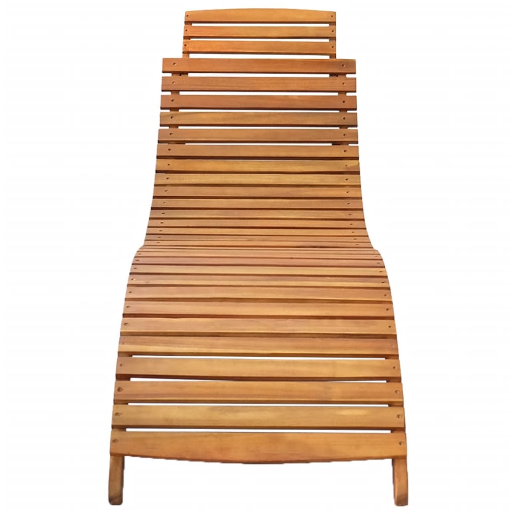 Sonnenliege 2 pcs Braun 55 x 184 x 64cm Massivholz Akazie