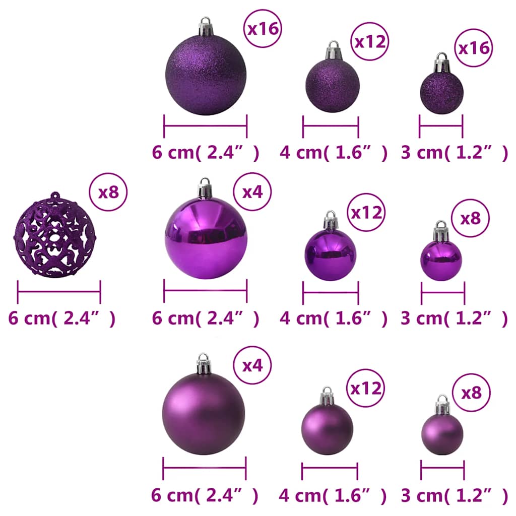 100-tlg. Weihnachtskugel-Set Weiß