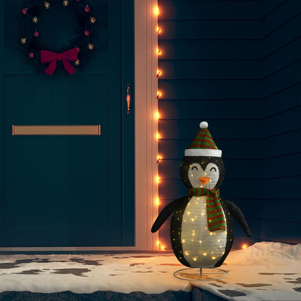Weihnachtsdekoration Pinguin-Figur LED Luxus-Gewebe 60 cm