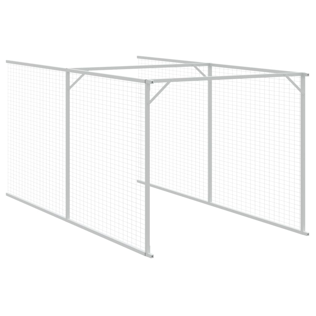 Hundehütte mit Auslauf Anthrazit 117x201x123cm Verzinkter Stahl
