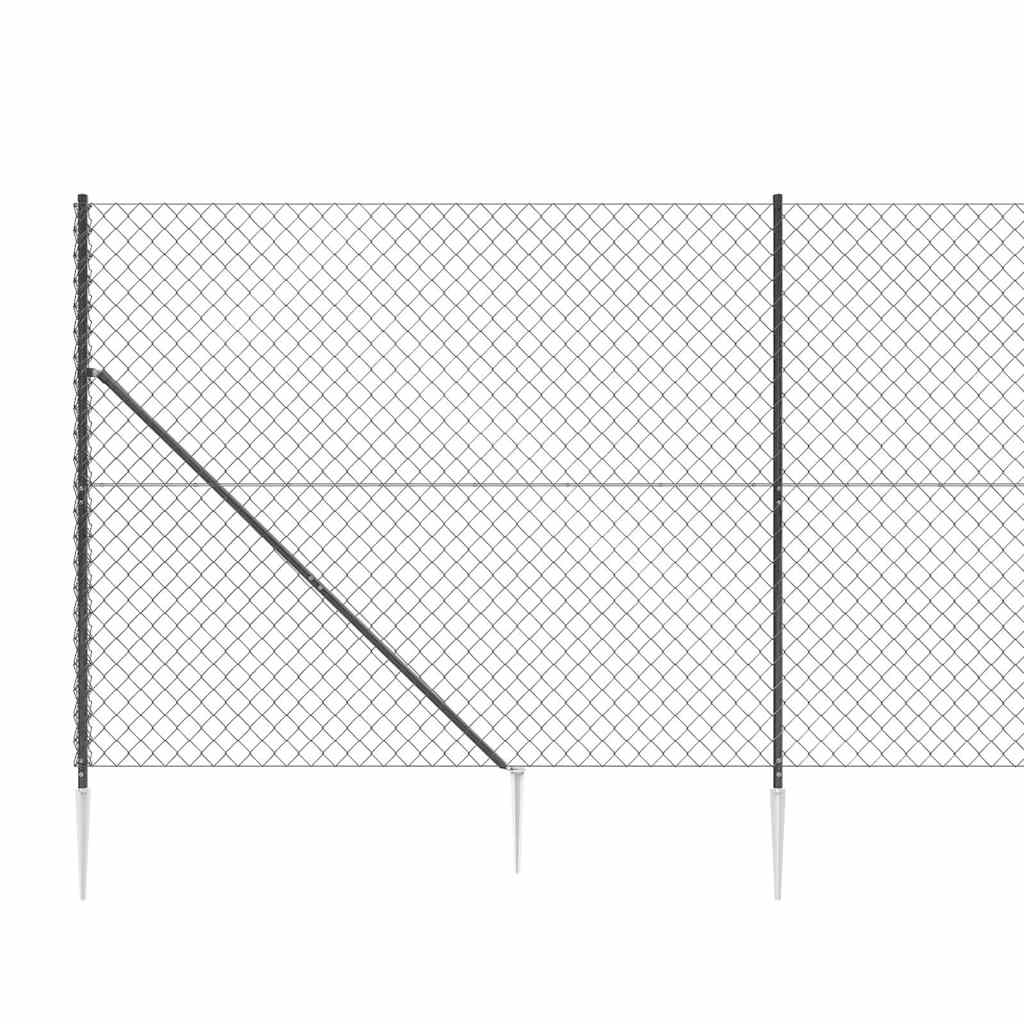 Maschendrahtzaun mit Bodenhülsen Grün 0,8x10 m